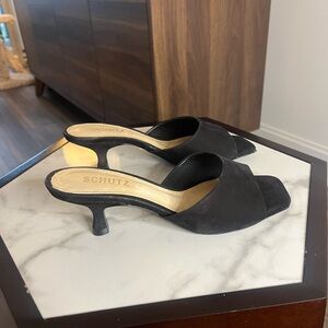 SCHUTZ Black Kitten Heel Mules